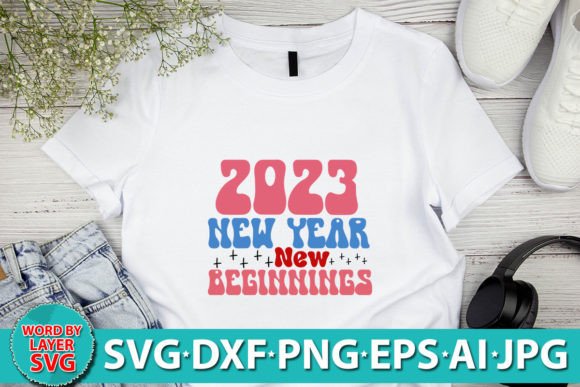2023 New Year New Beginnings RETRO SVG