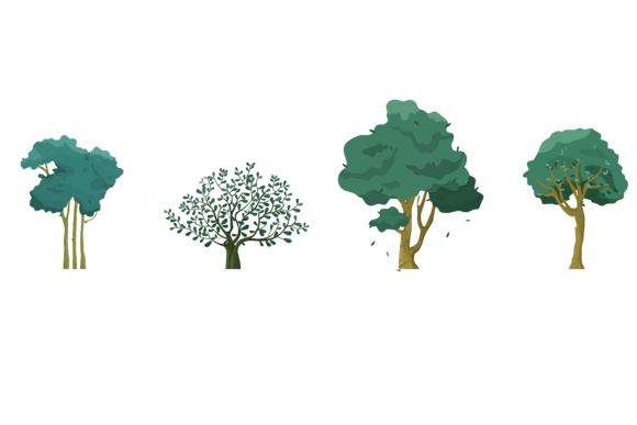 Set Tree Illustration Design Vector: Graphics & Freebies for Real Publishing