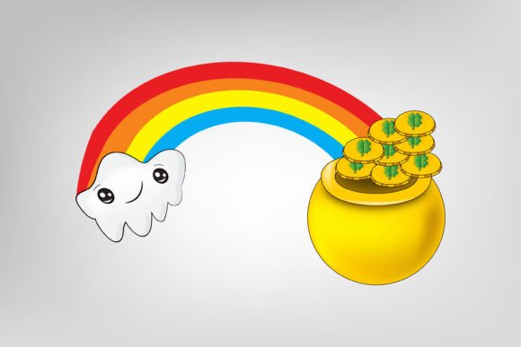 St. Patrick's Day Rainbow with Gold Coin Graphics