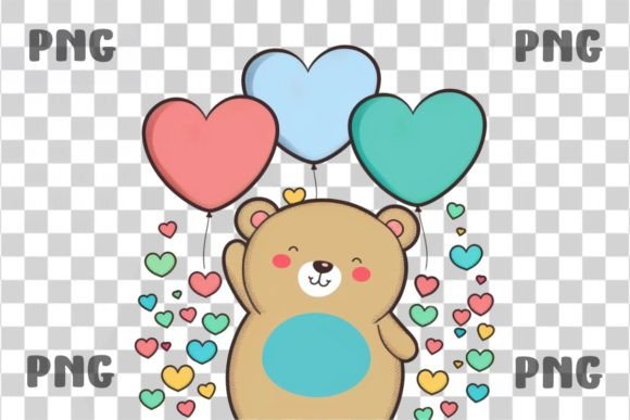 Valentines Bear Png Balloon Hearts Graphics